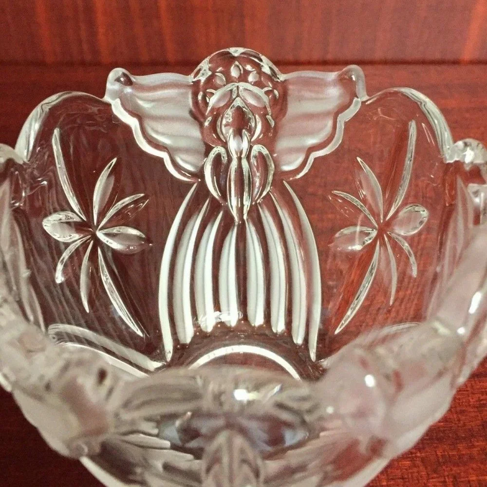 Mikasa Angel Frosted Glass Candle Holder Jar Stars